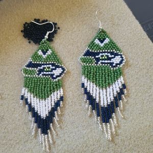 Seahawks handmade earings
